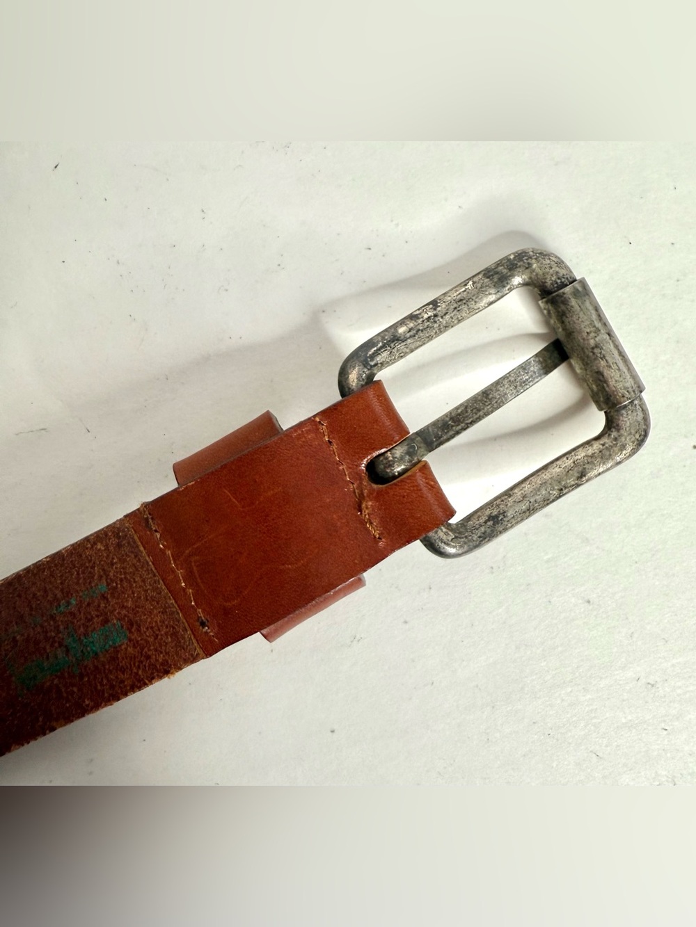 1980s Vintage NEIMAN MARCUS Brown Leather Pewter Cowgirl Conch Belt Size Large - Picture 13 of 16